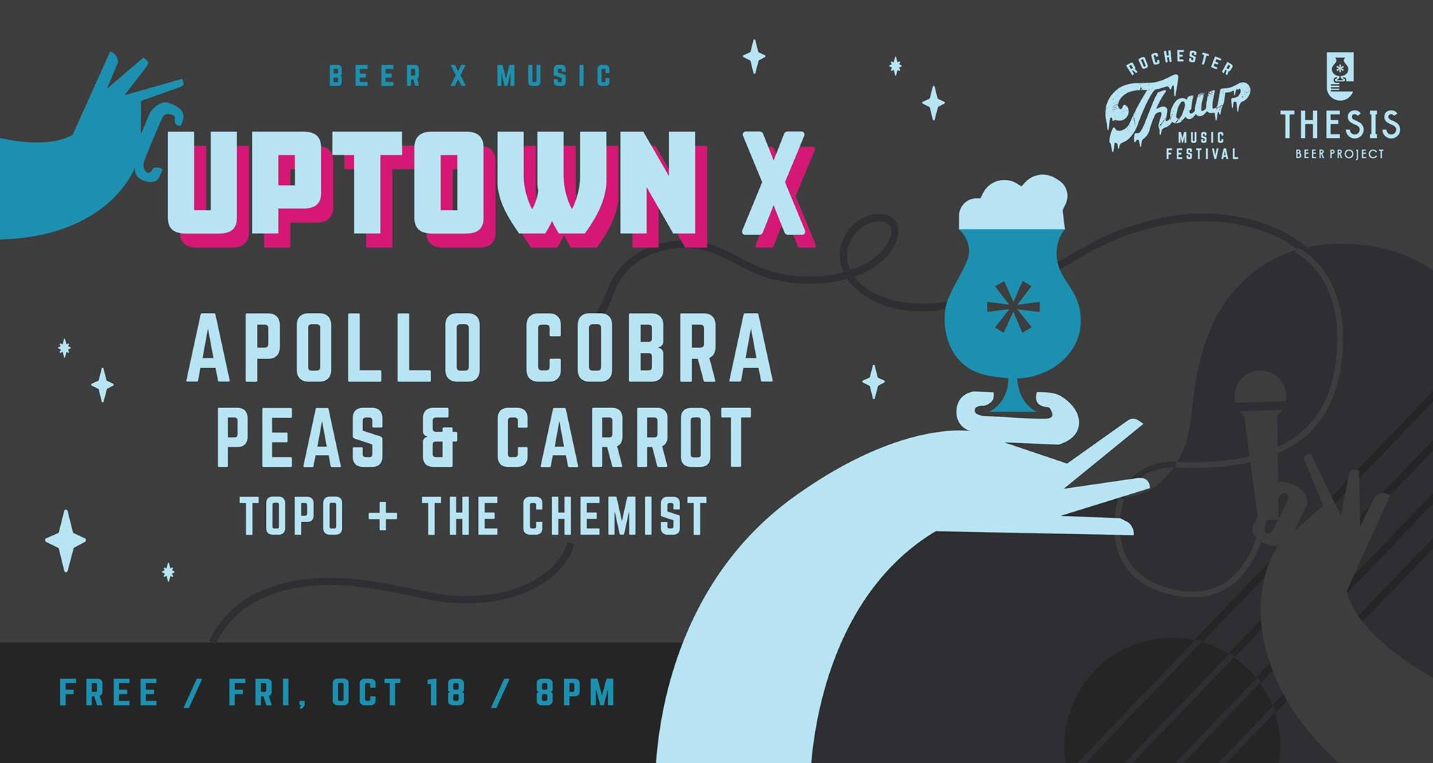 Uptown X - Apollo Cobra, Peas and Carrot, TOPO + The Chemist
